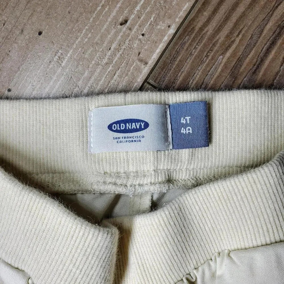 Old Navy Girls Jogger Pants Cream and Gold Size 4T - Picture 3 of 10